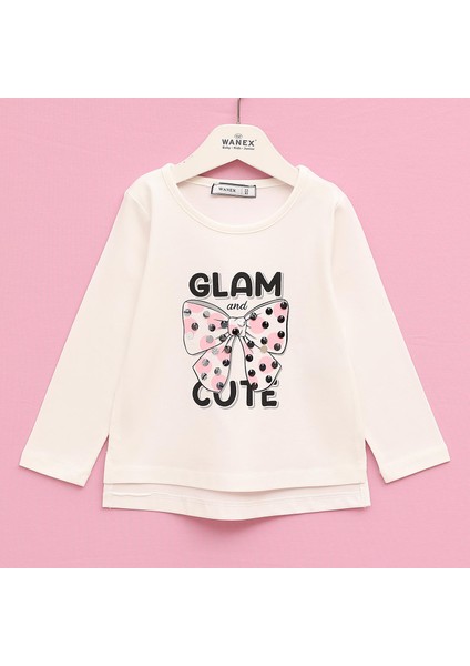 Kız Çocuk Uzun Kol Tişört - 3247735 - Vanilya
