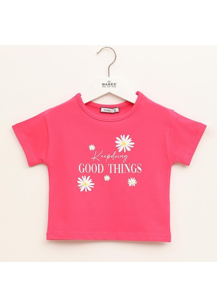 Kız Çocuk Kısa Kol Tişört - 3251055 - Pembe