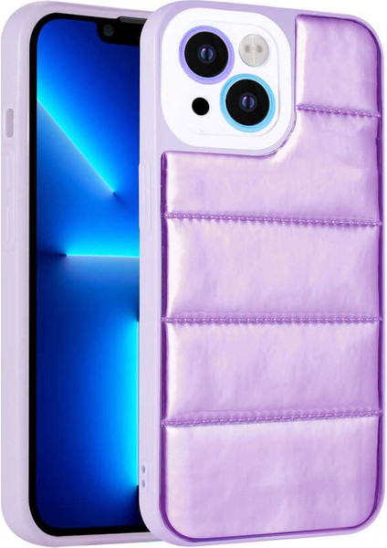 Apple iPhone 13 - Uyumlu Kamera Korumalı Airbagli Renkli Zore Seksek Kapak-Mor