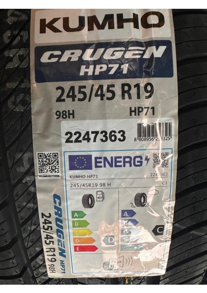 245/45 R19 98H Crugen HP71 Suv Yaz Lastiği ( Üretim Yılı: 2024 )