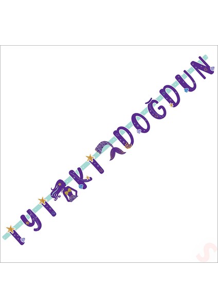 Pırıltılı Deniz Kızı Iyiki Doğdun Banner, 2 mt modelleri