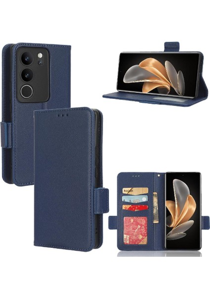 Vivo V29 5g Pu Deri Manyetik Kart Yuvaları Için Kılıf Tutucu Cüzdan Yan (Yurt Dışından)