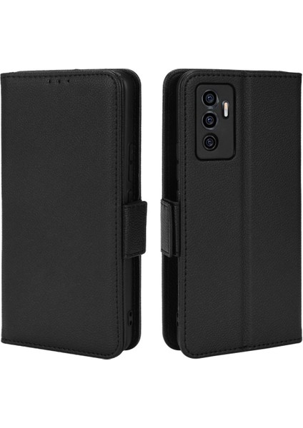 Vivo V23E 5g Kart Yuvaları Için Kılıf Tutucu Manyetik Pu Deri Yan Toka (Yurt Dışından)