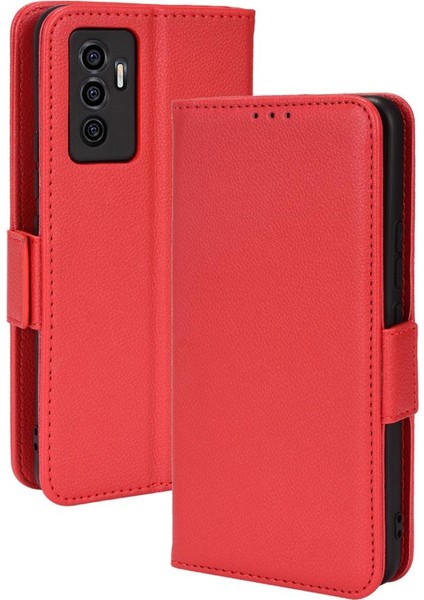 Vivo V23E 5g Kart Yuvaları Için Kılıf Tutucu Manyetik Pu Deri Yan Toka (Yurt Dışından)