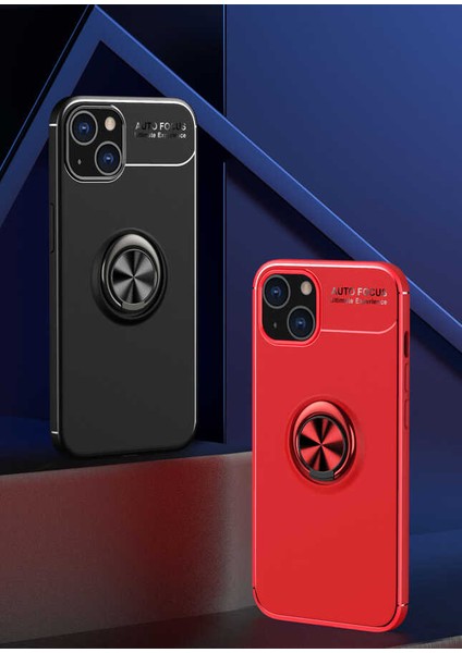Apple iPhone 13 - Uyumlu Zore Ravel Silikon Kapak-Siyah-Kırmızı