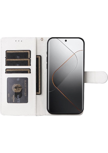 Xiaomi 14 Pro 5g Için Flip Case Cüzdan Basit Iş Deri Kılıf Flip (Yurt Dışından)
