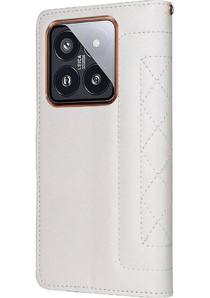 Xiaomi 14 Pro 5g Için Flip Case Cüzdan Basit Iş Deri Kılıf Flip (Yurt Dışından)