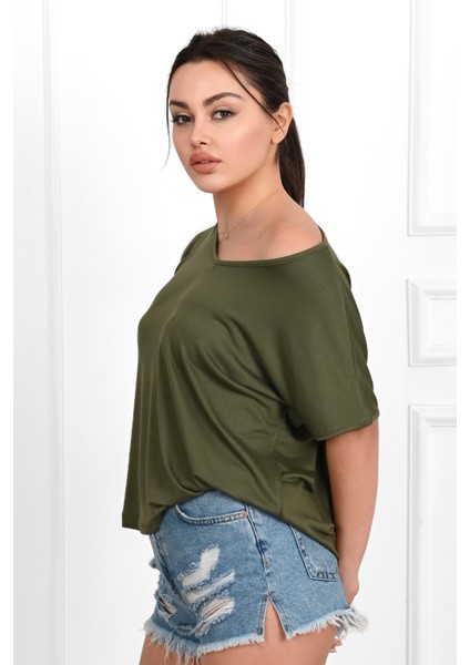 Kadın V Yaka Kısa Kollu T-Shirt 1478-23 modelleri