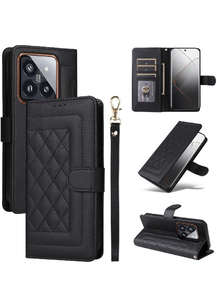 Xiaomi 14 Pro 5g Için Flip Case Cüzdan Basit Iş Deri Kılıf Flip (Yurt Dışından)