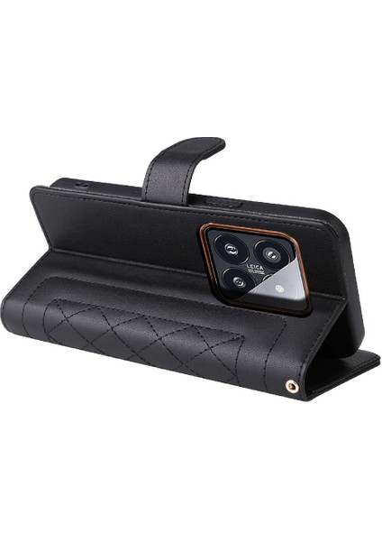 Xiaomi 14 Pro 5g Için Flip Case Cüzdan Basit Iş Deri Kılıf Flip (Yurt Dışından)