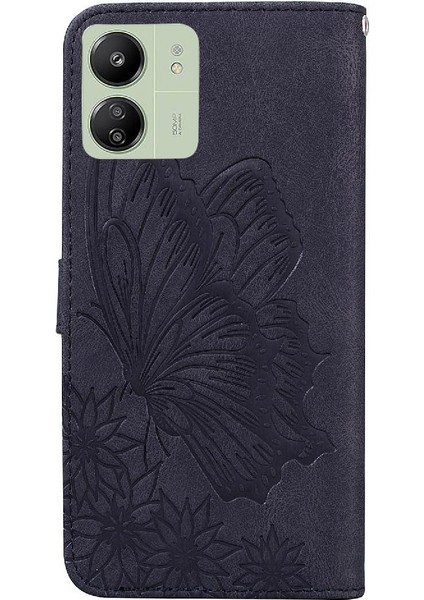Xiaomi Poco C65 Büyük Kelebek Elmas Deri Cüzdan ile (Yurt Dışından)