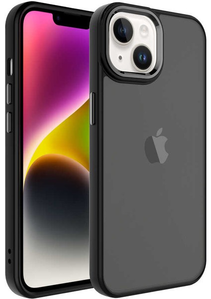 Apple iPhone 14 Plus - Uyumlu Buzlu Sert Pc Zore May Kapak-Siyah