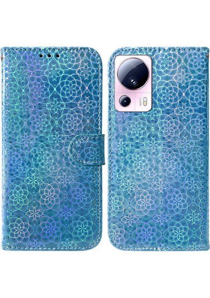 SZY Mall Xiaomi 13 Lite Için Kılıf Standı Tutucu Kart Yuvası Glitter Renkli Cüzdan Pu (Yurt Dışından)