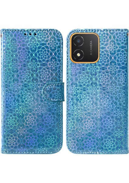 Onur X5 Standı Tutucu Için Telefon Kılıfı Glitter Renkli Cüzdan Kılıf Kart Pu (Yurt Dışından)