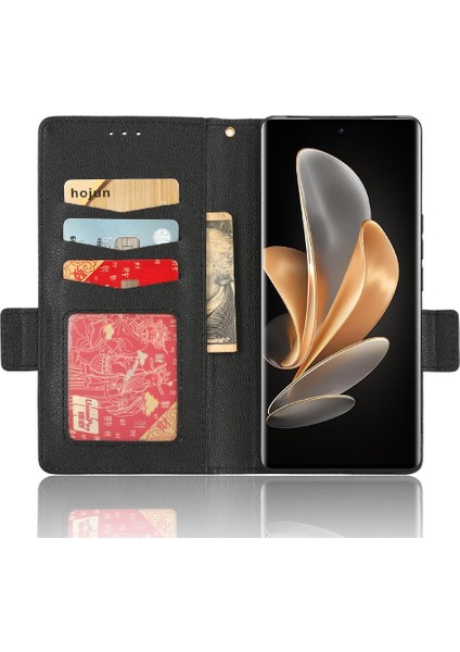 Vivo V29 5g Pu Deri Manyetik Kart Yuvaları Için Kılıf Tutucu Cüzdan Yan (Yurt Dışından)