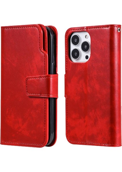 IPhone 14 Için Kılıf Pro Max 9 Kart Yuvaları Cüzdan Kickstand Pu Deri (Yurt Dışından)