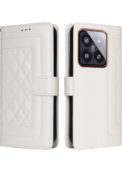 Xiaomi 14 Pro 5g Için Flip Case Cüzdan Basit Iş Deri Kılıf Flip (Yurt Dışından)