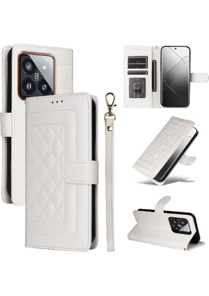Xiaomi 14 Pro 5g Için Flip Case Cüzdan Basit Iş Deri Kılıf Flip (Yurt Dışından)