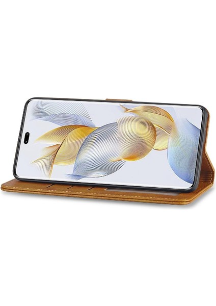 Tutucu Kart Yuvaları ile Onur 90 Pro Için Kılıf Cüzdan Buzağı Doku Flip (Yurt Dışından)