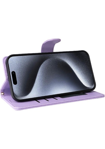 Iphone 15 Için Flip Case Pro Cüzdan Kapak Çevirin Deri Kılıf Basit Iş (Yurt Dışından)
