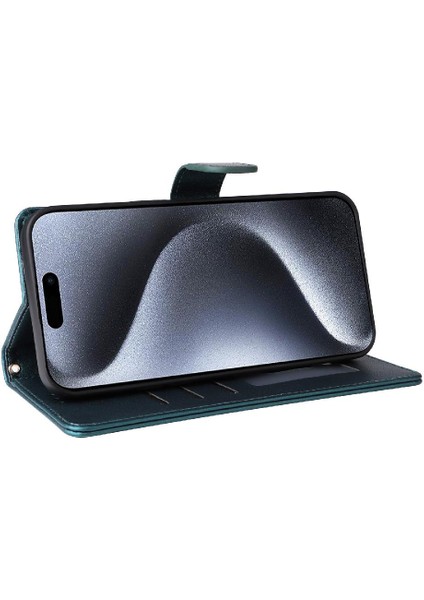 Iphone 15 Için Flip Case Pro Cüzdan Kapak Çevirin Deri Kılıf Basit Iş (Yurt Dışından)