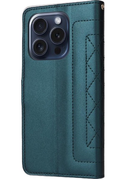 Iphone 15 Için Flip Case Pro Cüzdan Kapak Çevirin Deri Kılıf Basit Iş (Yurt Dışından)