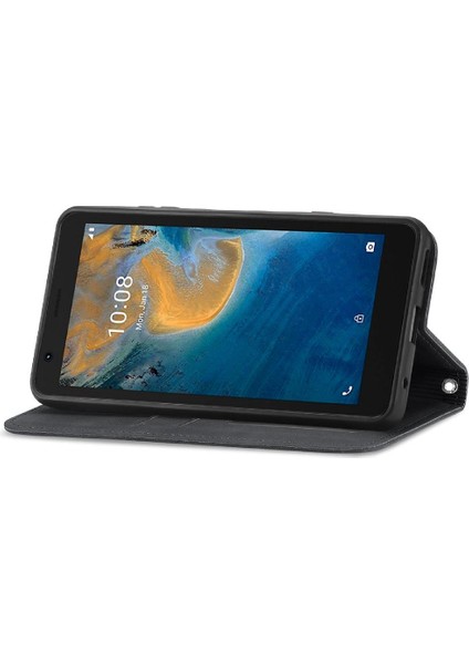 Zte Blade Zte Lite Cüzdan Fermuar Deri Kılıf Basit Iş Için Kılıf (Yurt Dışından)