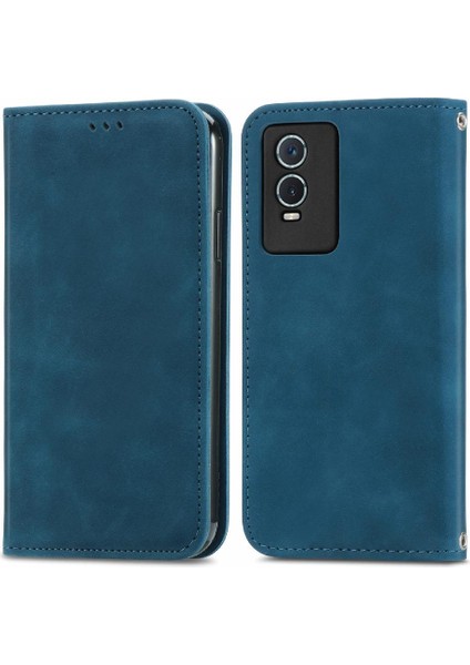 Vivo Y76S Için Kılıf Deri Kılıf Kordon Basit Iş Fermuar Cüzdan (Yurt Dışından) indirimleri