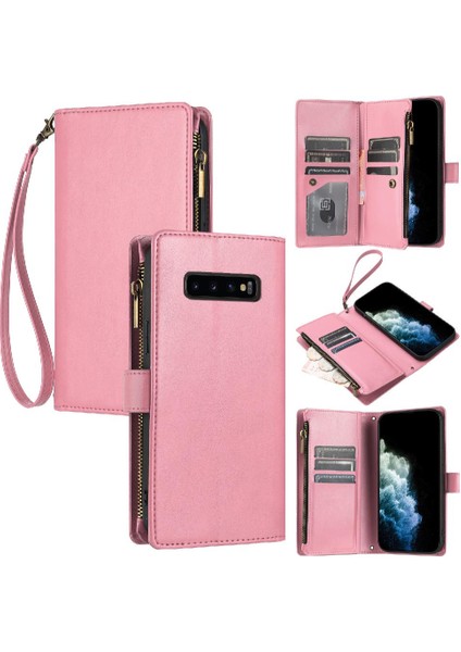 Samsung Galaxy S10 Için Kılıf Cüzdan Fermuar Folio Kapak Kart Yuvaları Pu Deri (Yurt Dışından)