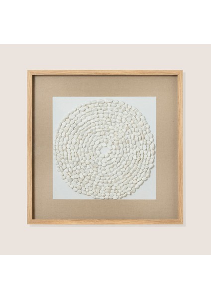 Anua Çakıl Taşı Tablo 63X63 cm Natural