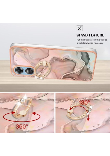 Oppo A17 4g Tampon Için Kılıf 360 &deg; Dönebilir Halka Mermer Darbeye Tpu (Yurt Dışından) modelleri