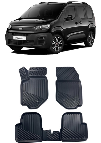Fiat Doblo 2024 ve Sonrası Araca Özel Kauçuk 4d Havuzlu Paspas Takımı