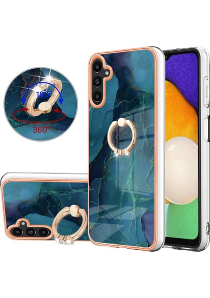 Samsung Galaxy A13 5g Için Kılıf 360 &deg; Dönebilir Halka Mermer Darbeye Tpu (Yurt Dışından)