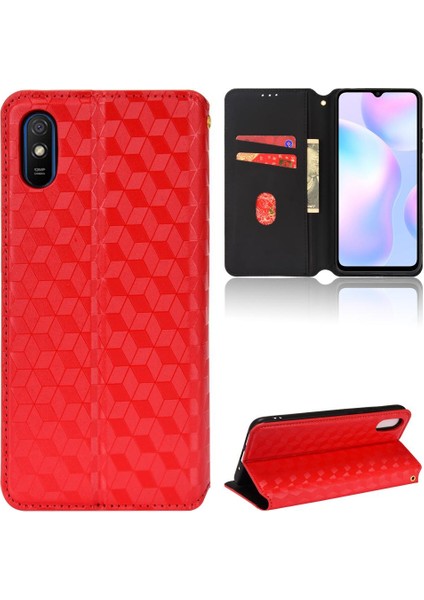 Xiaomi Redmi 9A 3D Desen Pu Deri Manyetik Kapatma Kartı (Yurt Dışından)