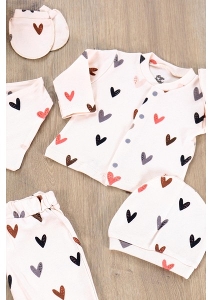 Kız Erkek Bebek Natural Pamuk Kumaş 5 Li Hastane Çıkışı Yenidoğan Set STL6608 fiyatları