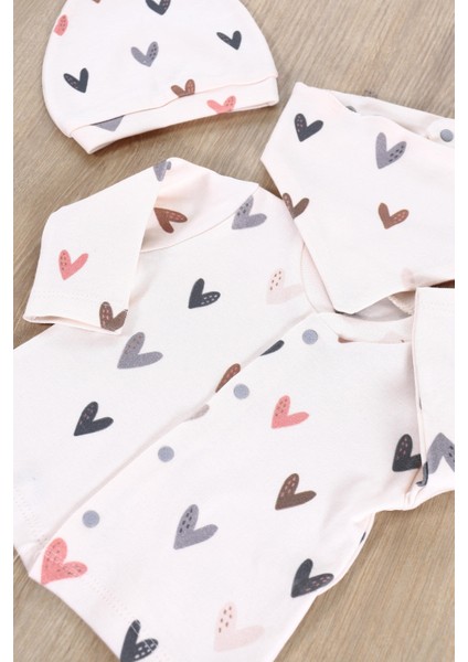 Kız Erkek Bebek Natural Pamuk Kumaş 5 Li Hastane Çıkışı Yenidoğan Set STL6608 fırsatları