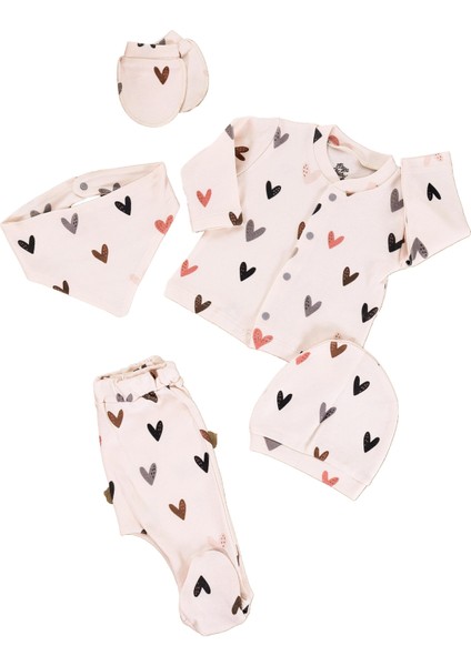 Kız Erkek Bebek Natural Pamuk Kumaş 5 Li Hastane Çıkışı Yenidoğan Set STL6608 indirimleri