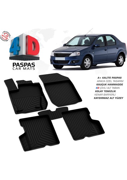 Dacia Logan 4d Havuzlu Paspas 2005-2012 Arası