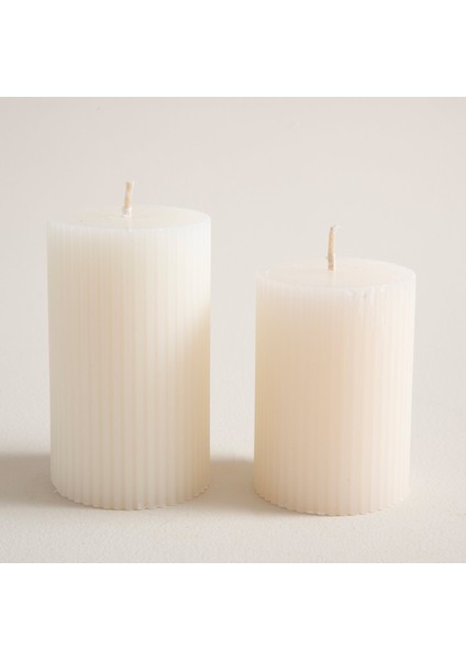 Helen 6x8 cm Sütun Mum Krem Krem fırsatları