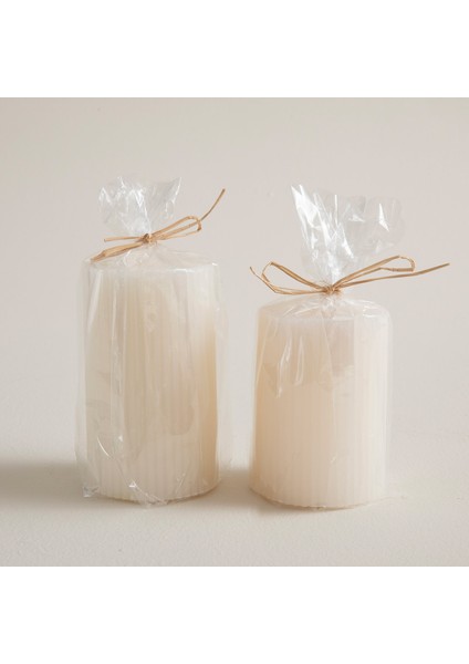 Helen 6x8 cm Sütun Mum Krem Krem indirimleri
