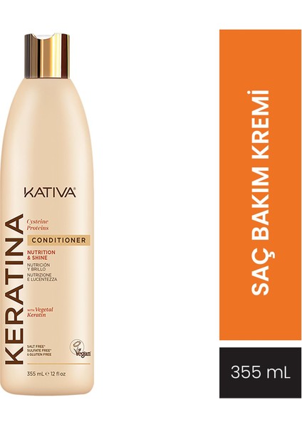 Keratinli Vegan Saç Kremi 355 ml - Yumuşaklık Ve Parlaklık