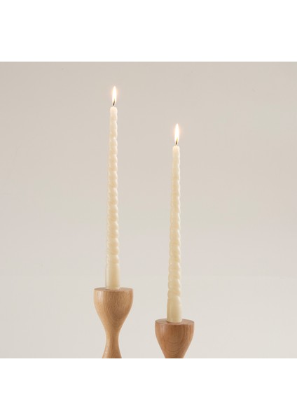 2li Italyan Burgu Şamdan Mumu 30 cm Natura Krem Krem fiyatları