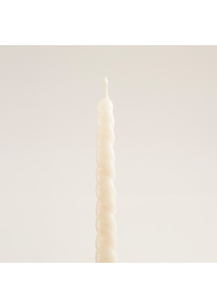 2li Italyan Burgu Şamdan Mumu 30 cm Natura Krem Krem modelleri