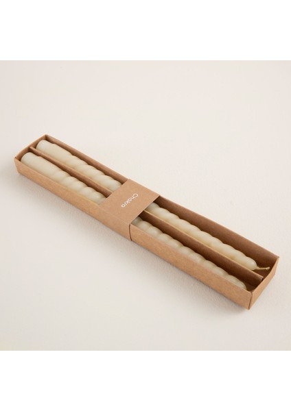 2li Italyan Burgu Şamdan Mumu 30 cm Natura Krem Krem fırsatları