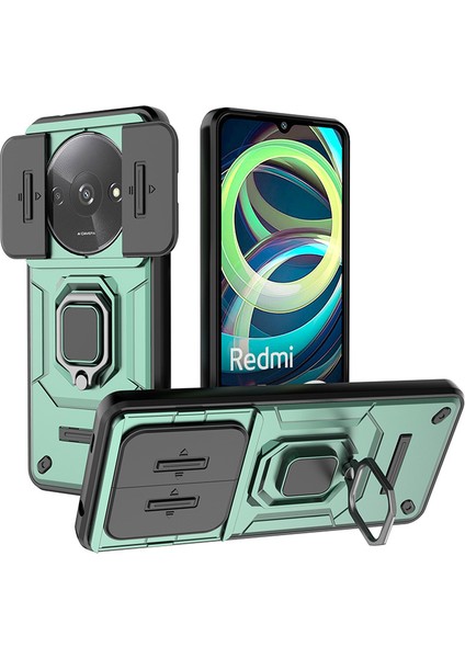 Xiaomi Redmi A3 Kamera Koruması Halka Standı Zırh Cep Telefonu Kılıfı (Yurt Dışından)
