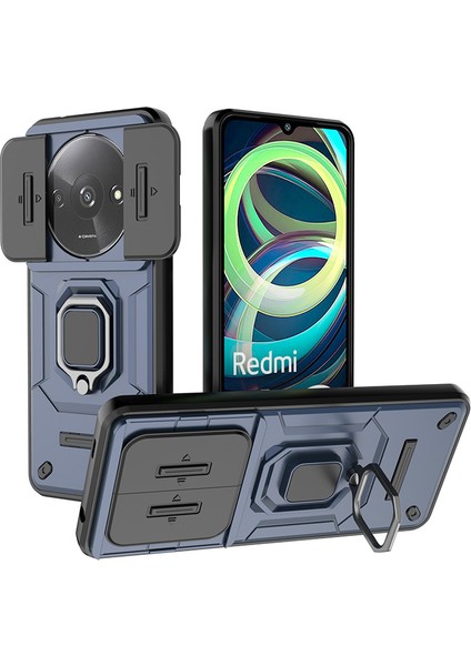 Poco C61 Kamera Koruması Halka Standı Zırh Cep Telefonu Kılıfı (Yurt Dışından)