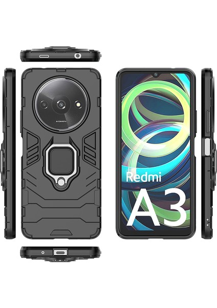 Xiaomi Redmi A3 Halka Standı Zırh Cep Telefonu Kılıfı (Yurt Dışından) fiyatları