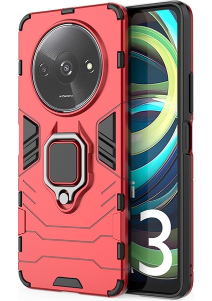 Xiaomi Redmi A3 Halka Standı Zırh Cep Telefonu Kılıfı (Yurt Dışından)