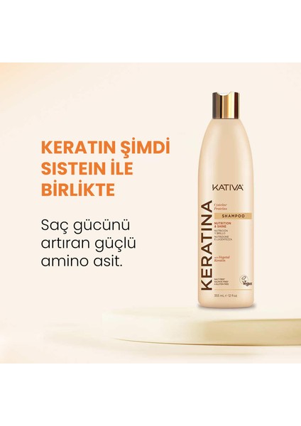 Keratina Shampoo 355 ml - Yumuşaklık ve Parlaklık Sağlayan Güçlendirici Keratin Şampuan