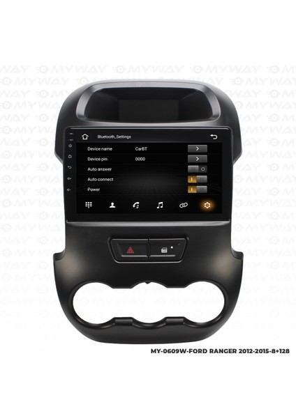 Araç Multimedya Ford Ranger Android 12 Carplay 4gb Ram + 64GB HDD 2012-2015 Navigasyon Ekran Myw